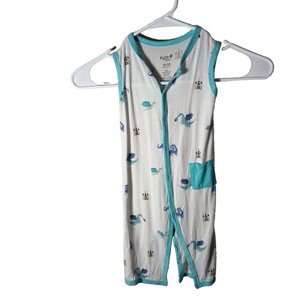 Kyte Baby Boy's 18-24 Months Dragon Castle Snap Pajama Bamboo Blend